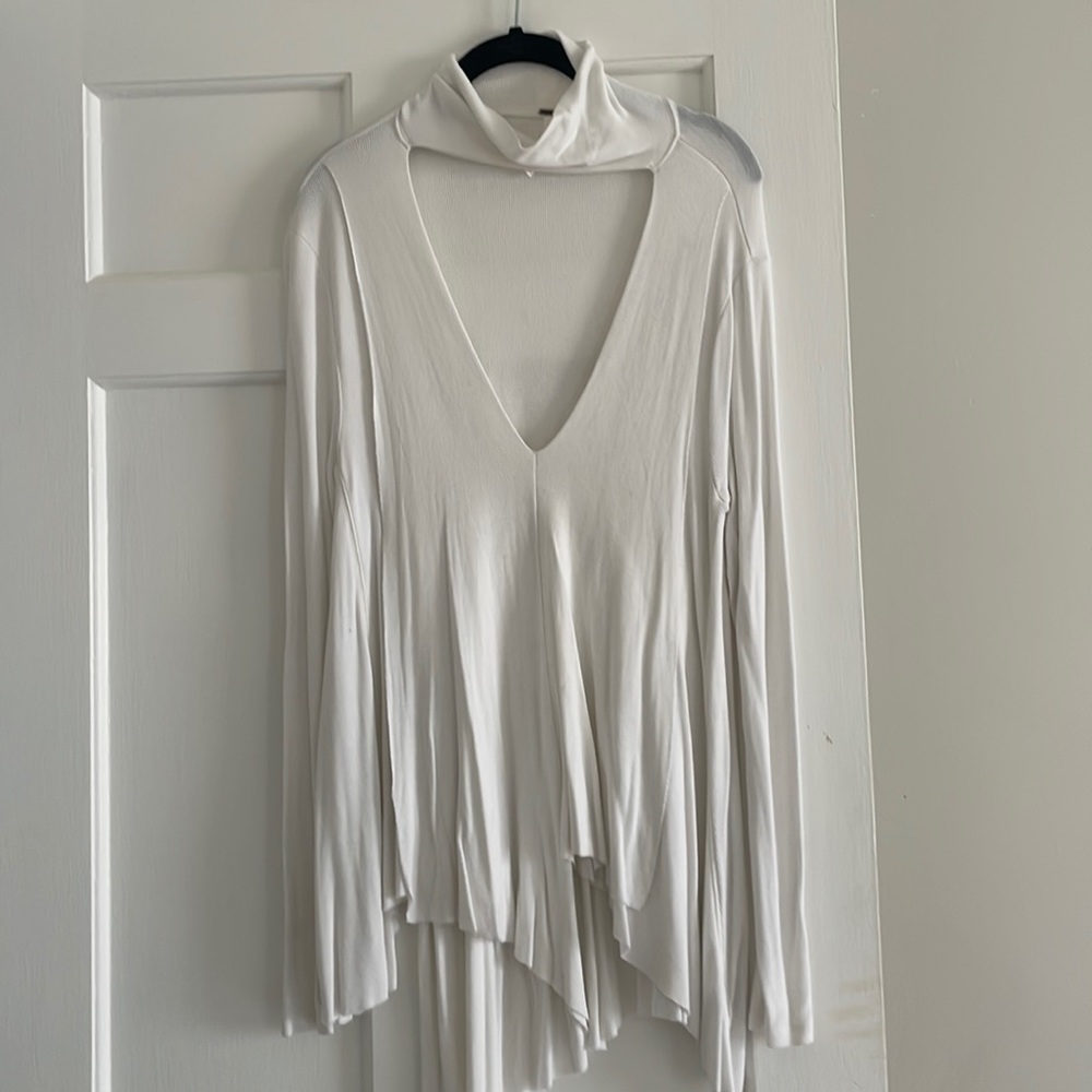 Long sleeve White Free People Open Neck